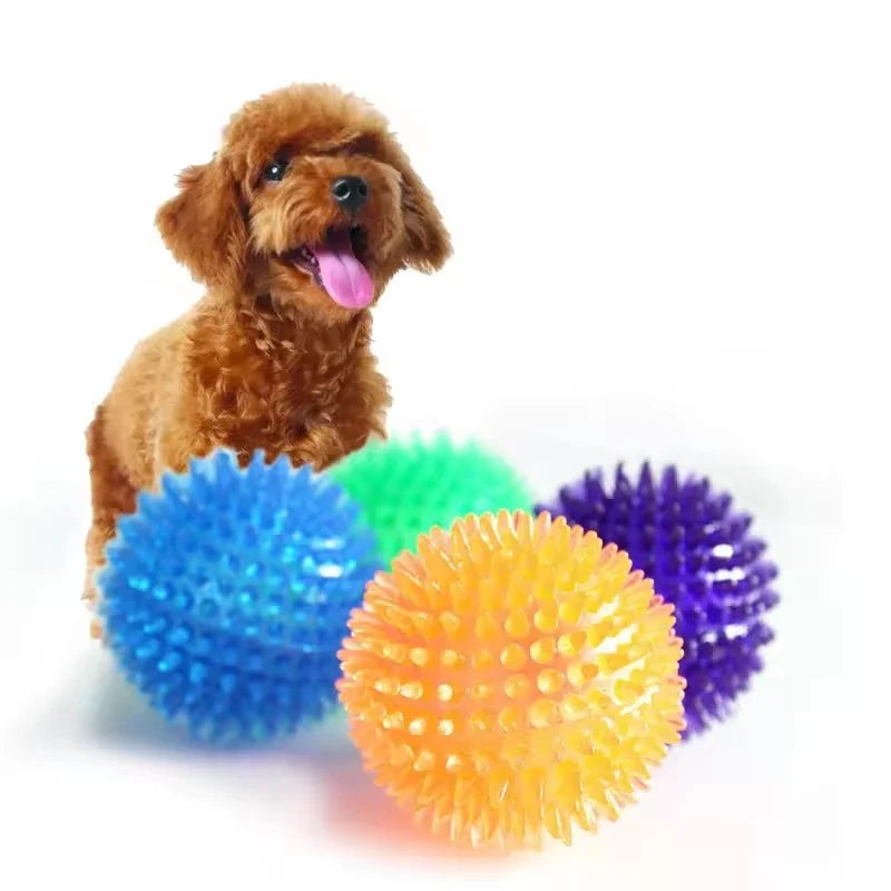 Pet dog toys, cat and puppy vocalization toys, squeaking teeth cleaning balls, training pet teeth chewing toys, thorn balls