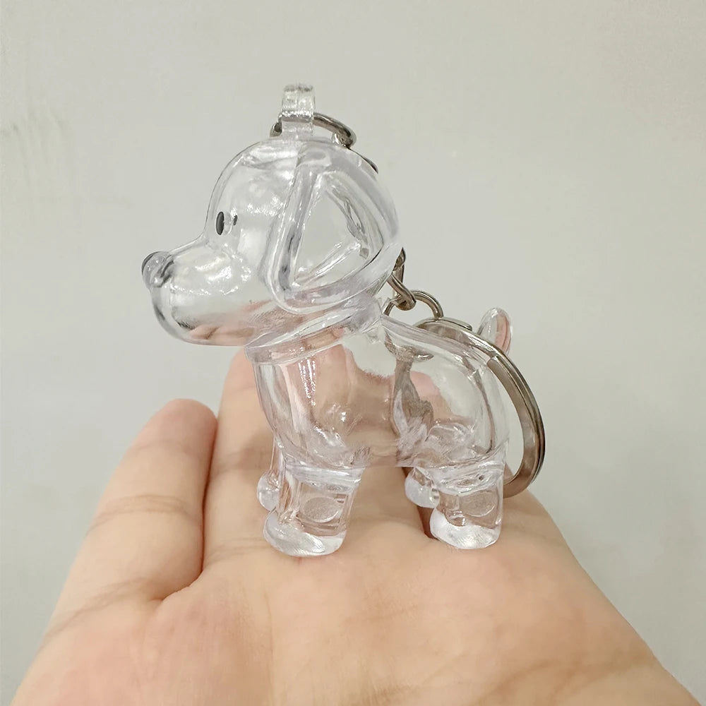 Cat Dog Keychain Pet Hair Storage Box Cute Pets Hair Fur Collection Memory DIY Pendants Bag Decoration Hanging Souvenirs Gift
