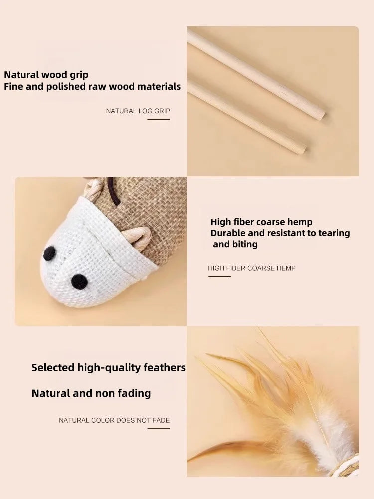Cat toys funny cat sticks cat self fun relieve boredom little mouse with bell bite resistant little cat consumes energy