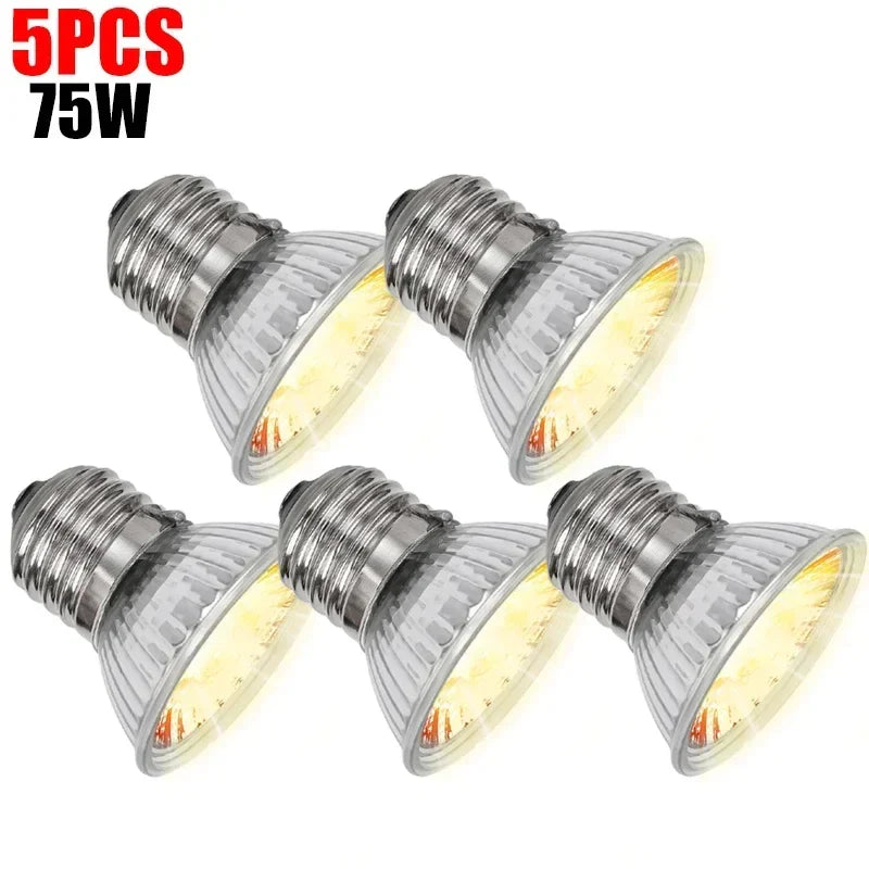 1/5PCS Reptile  Heating Lamp Bulbs 25/50/75W Pet Growth Specific Light Heating Light for Amphibian Turtle Lizard Basking Sunlamp