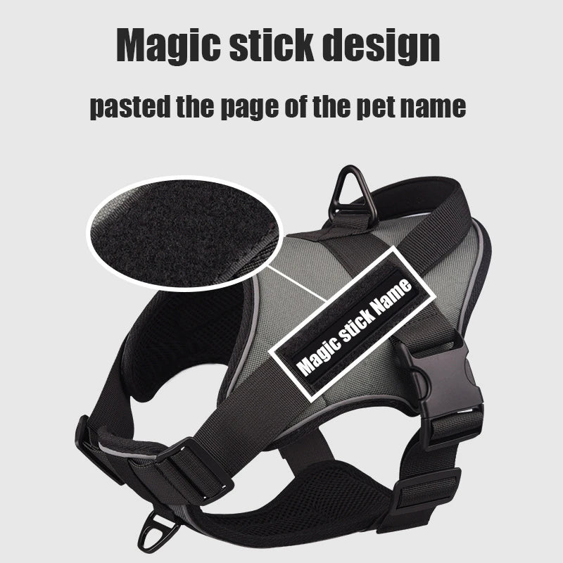 Dog Harness NO PULL Reflective Breathable Adjustable Pet Harness For Dog Vest Pasted Outdoor Walking Dog Collar Strap