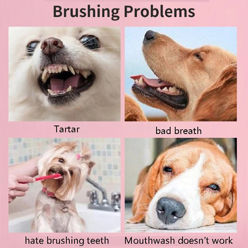 Elastic Soft 3-Sided Pet Toothbrush Dog Toothbrush Removing Bad Breath Tartar Cleaning Mouth Pet Dental Care Cat Cleaning New