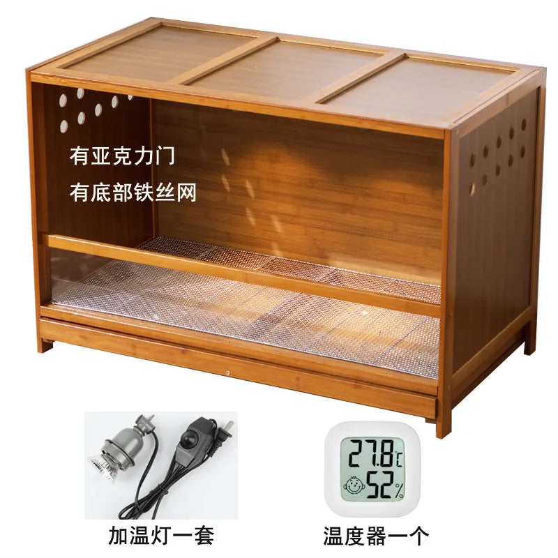 Drawer Breeding Box for Parrots Quail Birds with Temperature Control Pet Cage for Hamsters Lizards Hedgehogs