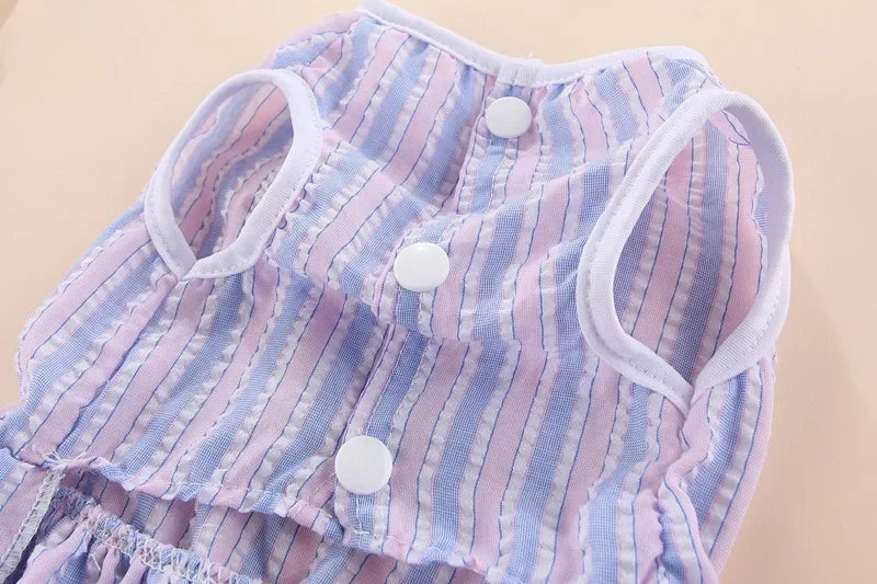 Sweet Bunny Rabbit Skirt Summer Pet Dress for Small Animals Stripe Plaid Puppy Dog Cat mascotas Clothes Clothing estidos perrita