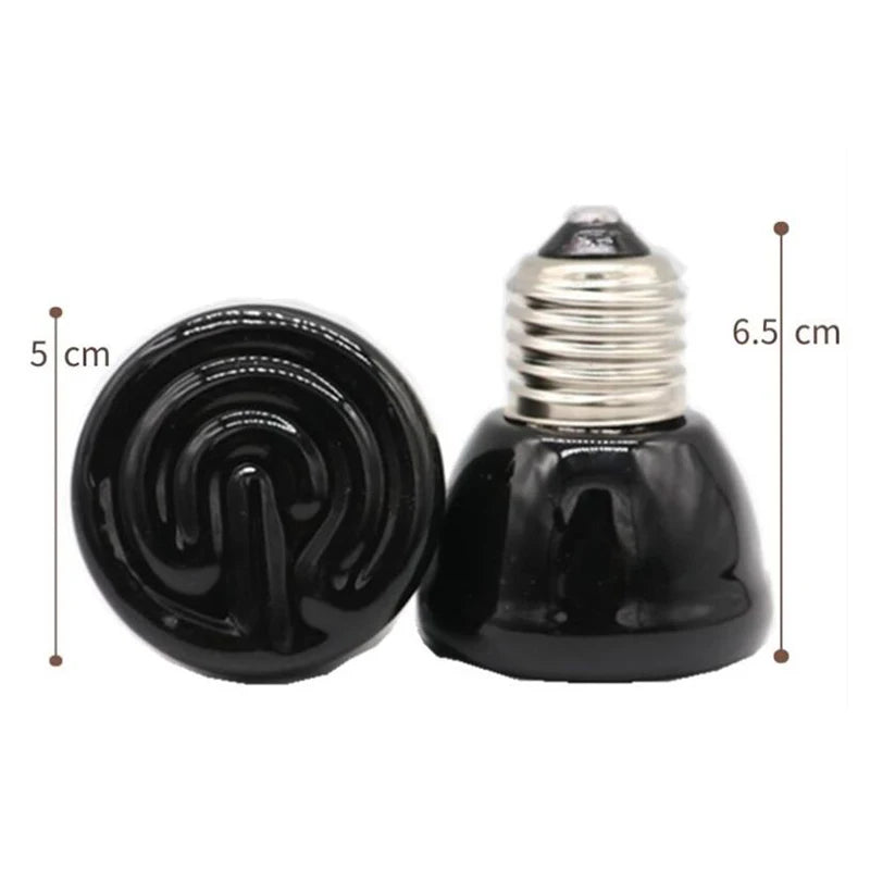 Mini Pet Reptile Infrared Ceramic Heating Lamp 220V Heat Emitter Light Bulb 50W 75W 100W E27  Turtle Warm Bulbs F2