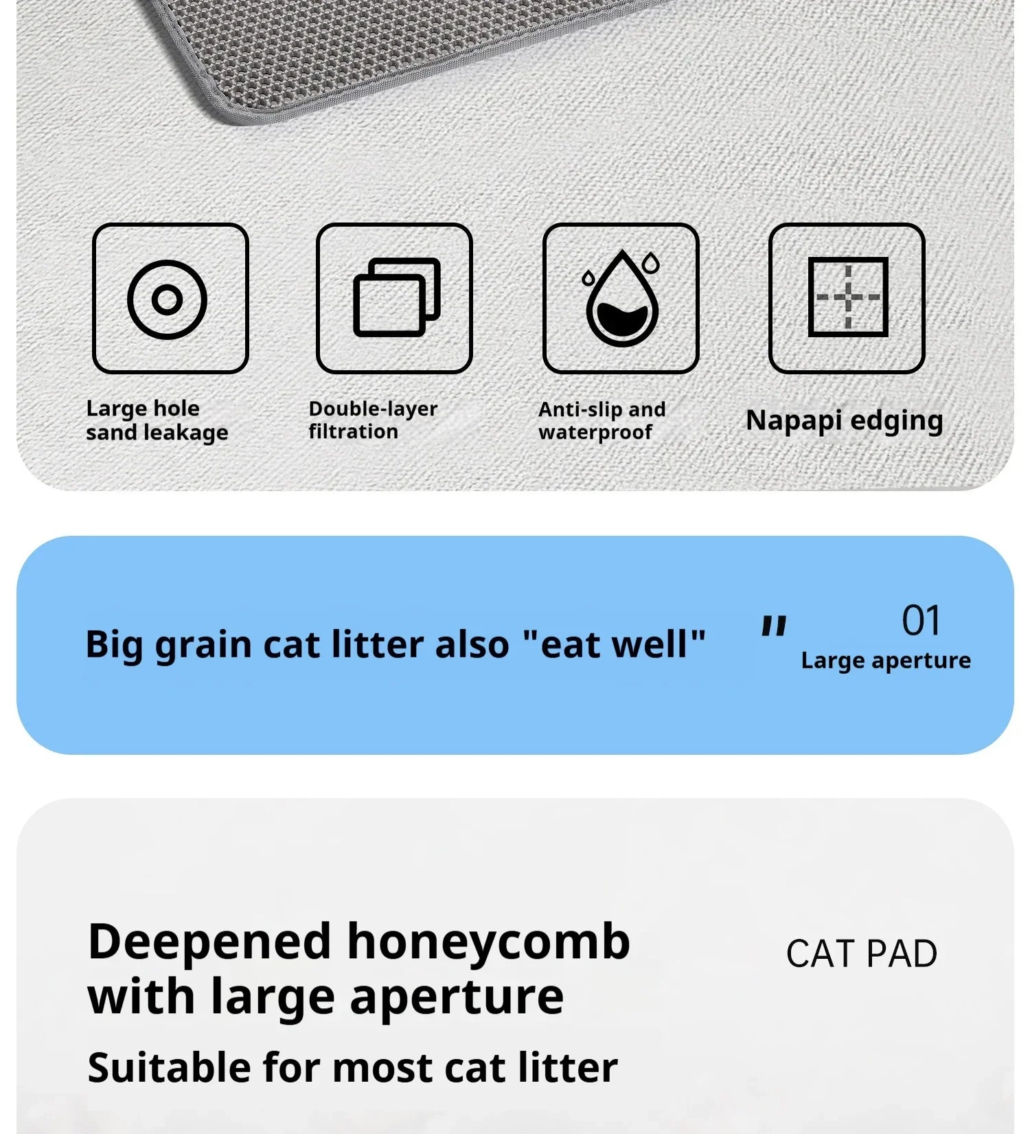 60x90cm Cat Litter Mat Waterproof Double Layer Pet Litter Box Mat Pet Toilet Cat Mat Nonslip Sand Cat Washable Pet Clean Mats