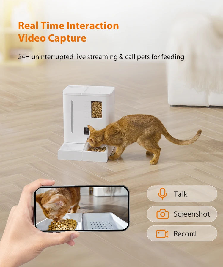 Automatic Cat Dog Feeder 2 in 1 Cat Water Fountain with Camera Smart Pet Fountain Cat Dog Feeder Pet Products