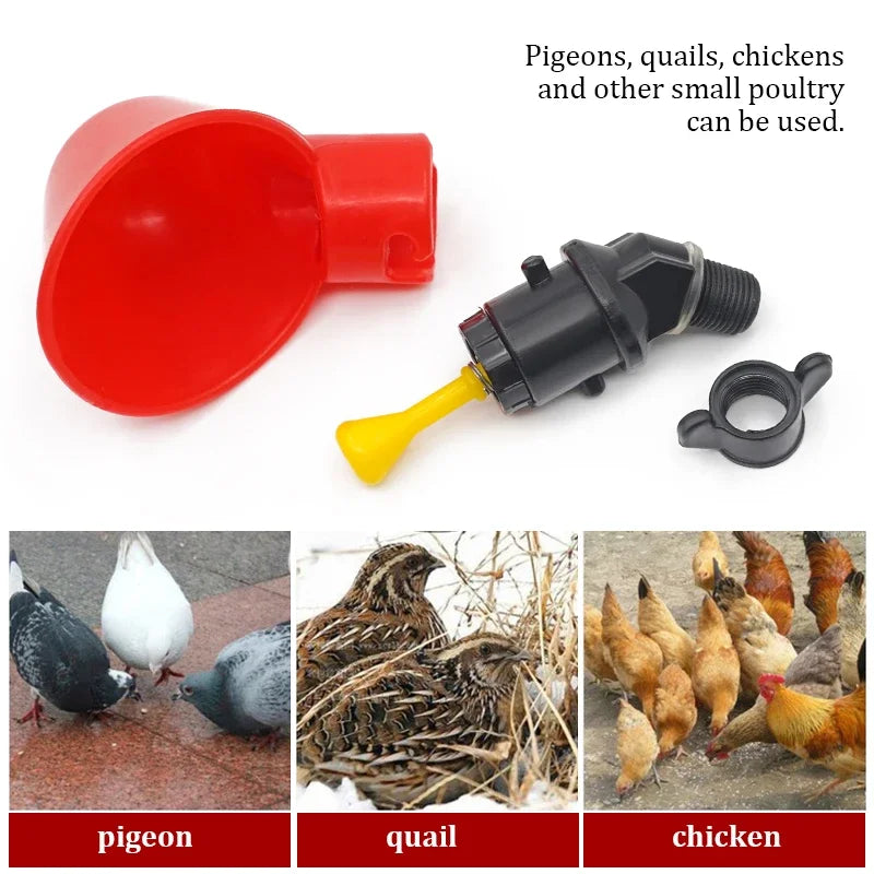 6-36Pcs Chicken Quail Hanging Water Cups Nipple Drinking Bowl Birds Water Feeder Bowl Drinker Cup for Backyard Automatic Poultry