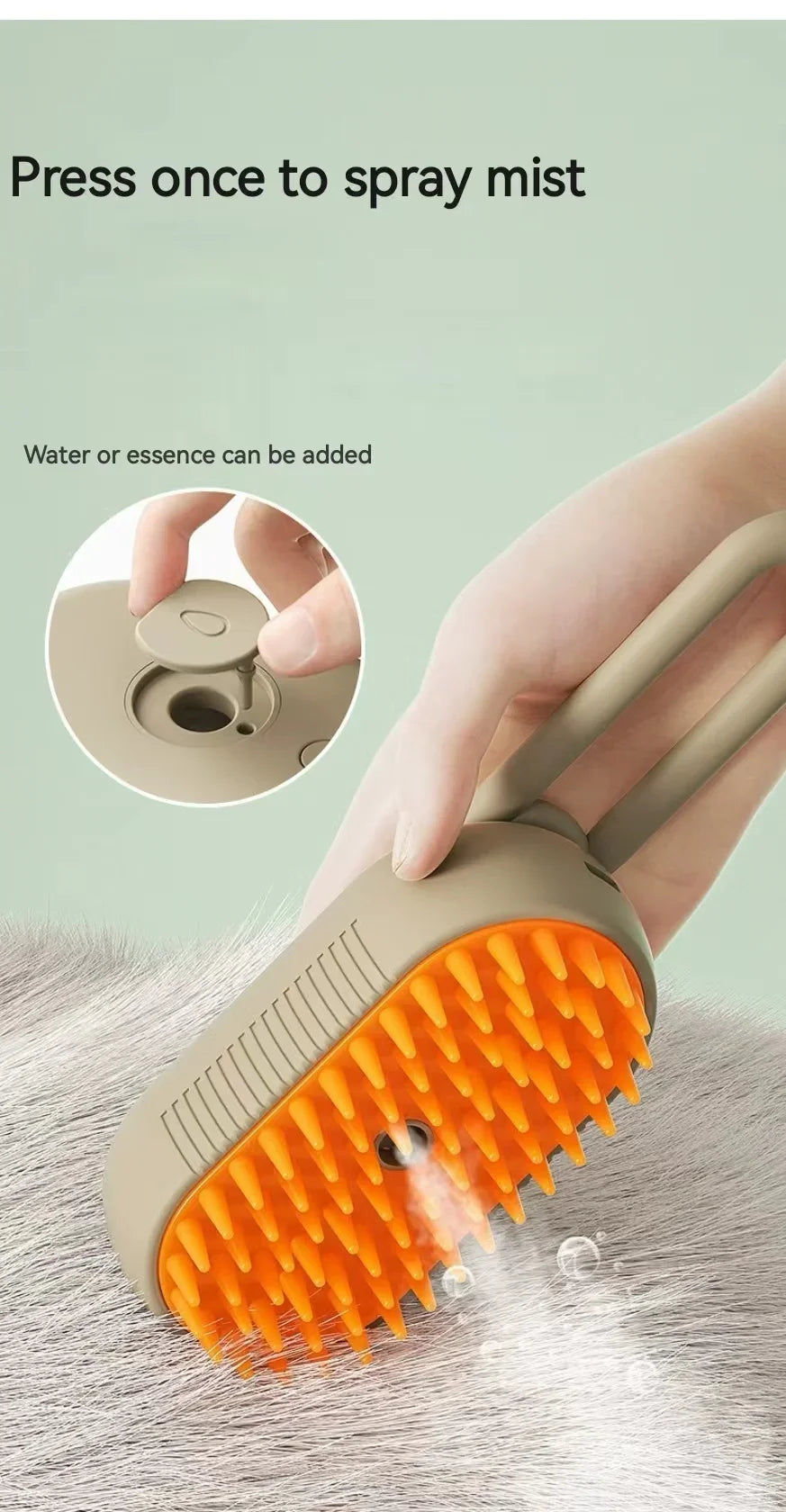 3-in-1 Dog Hair Brush Cat Hair Electric  Anti Flying Pet Cleaning Brush Steam Spray Massage Hair Removal Comb