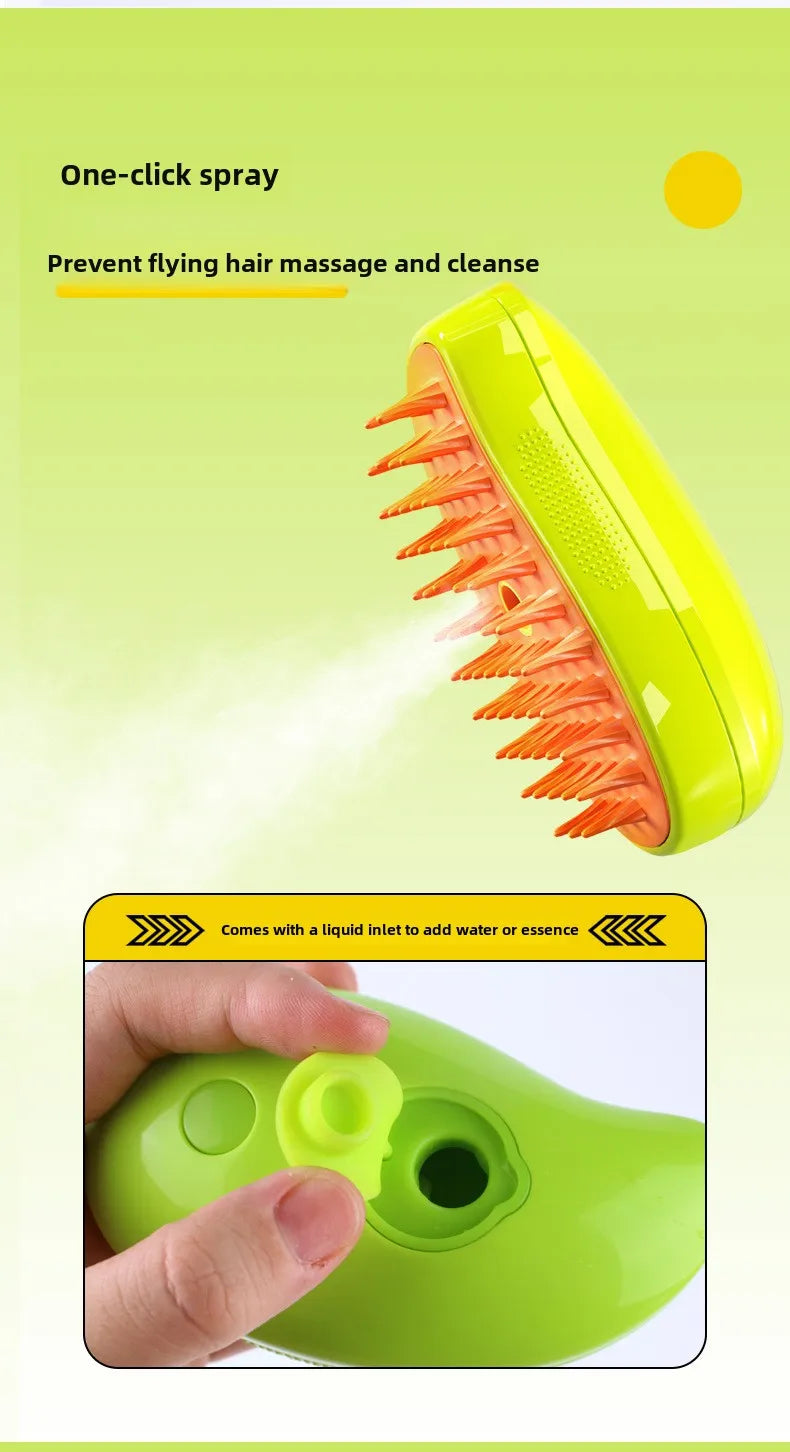 Cat Steam Brush Electric Spray Water Spray Kitten Pet Comb Soft Silicone Depilation Cats Bath Hair Brush Grooming Supplies