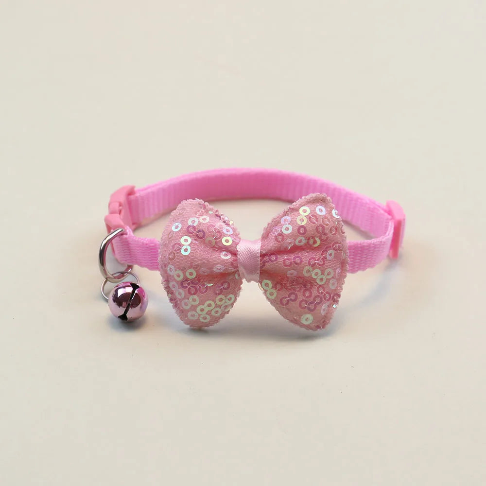 Pet Collar for Cats & Small/Medium Dogs Cute Bowknot Neckband, Soft Comfortable Material, Adorable Pet Accessory for Daily Wear