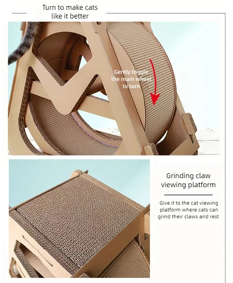 Increase the size of the water wheel, Ferris wheel, cat scratching board, cat climbing frame, cat nest, corrugated paper, and ro