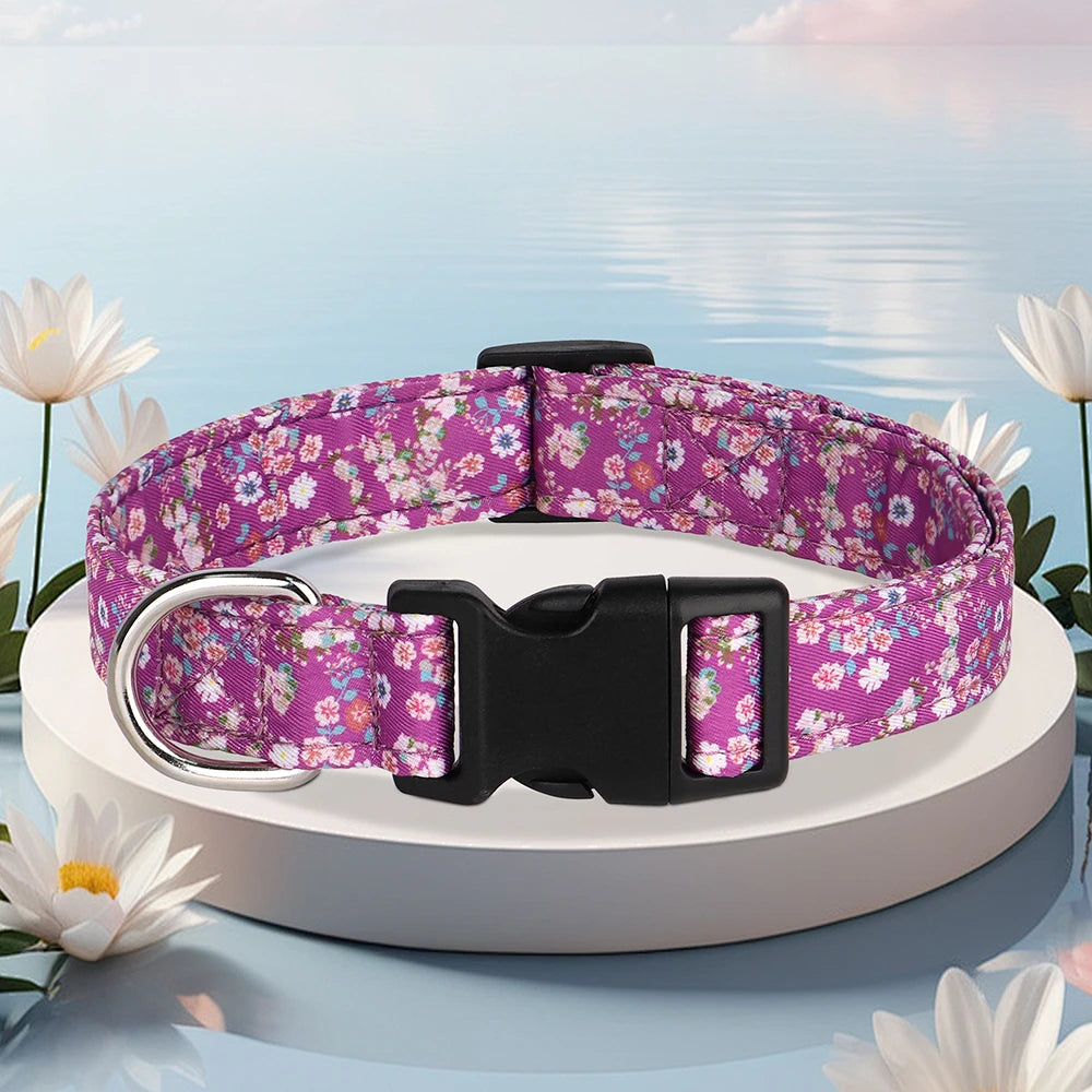 Nylon Dog Collar Cute Printed Dog Collars Spring Summer Pet Puppy Necklace Adjustable For Small Medium Large Dogs Chihuahua Pug