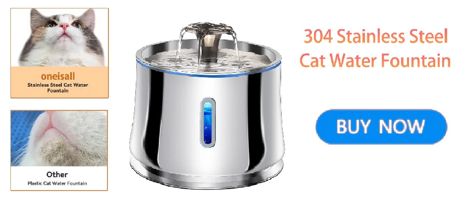 Ultra Quiet Cat Water Fountain Automatic cyclic filtering Pet Drinking Water Cat and dog Constant Temperature WaterBowl with LED