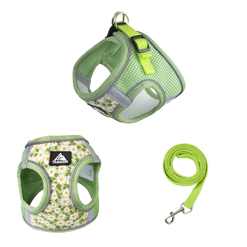 Dog Harness and Leash Set Reflective Pets Chest Strap for Small Puppy Cats Vest Harness Chihuahua Yorkies Teddy Walking Supplies