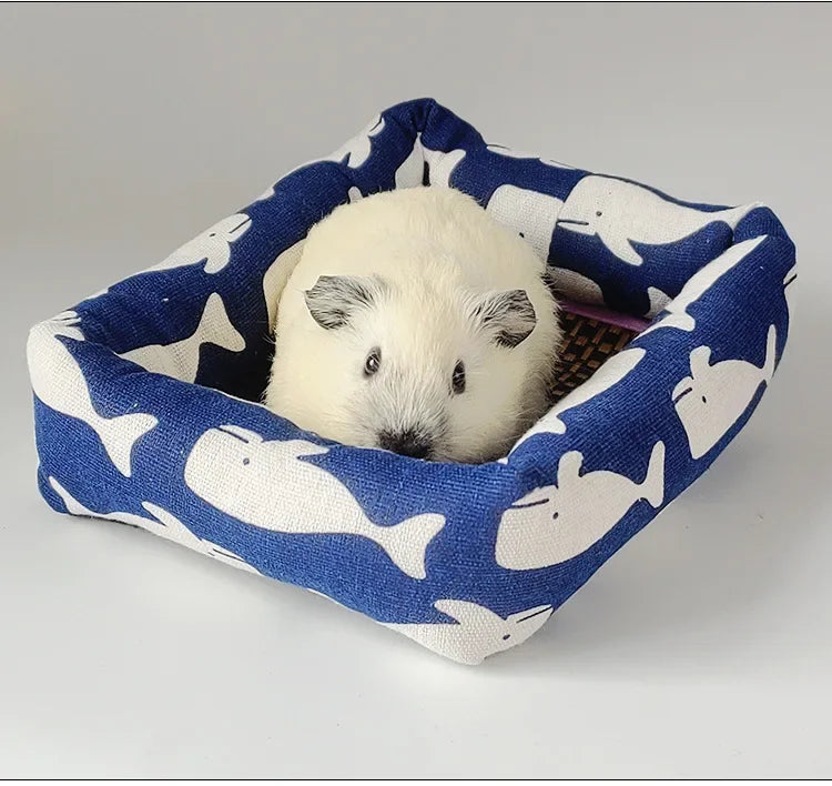 Summer Small Pets Cool Nest Puppy Kitten Rattan Mat Cute Print Pet Cooling Mat for Guinea Pig Hamster Chinchilla Small Cage