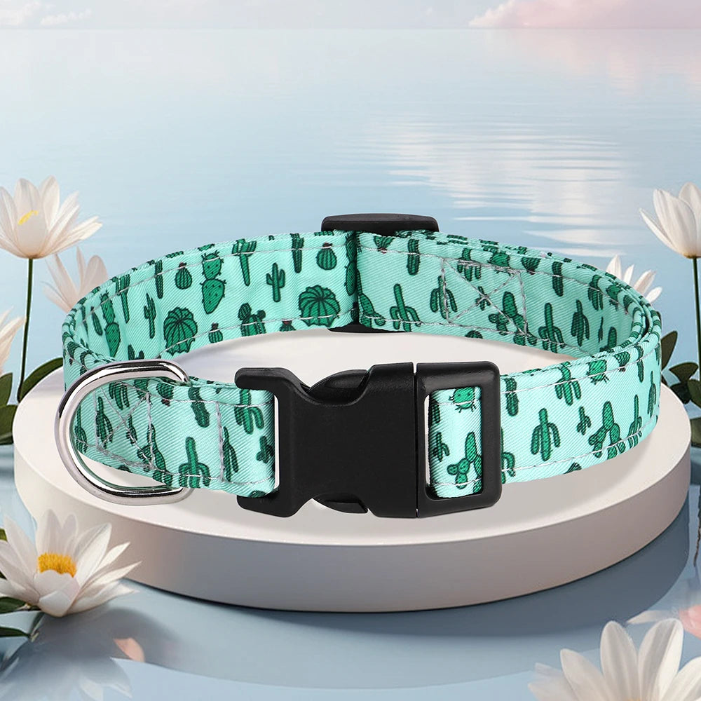 Nylon Dog Collar Cute Printed Dog Collars Spring Summer Pet Puppy Necklace Adjustable For Small Medium Large Dogs Chihuahua Pug