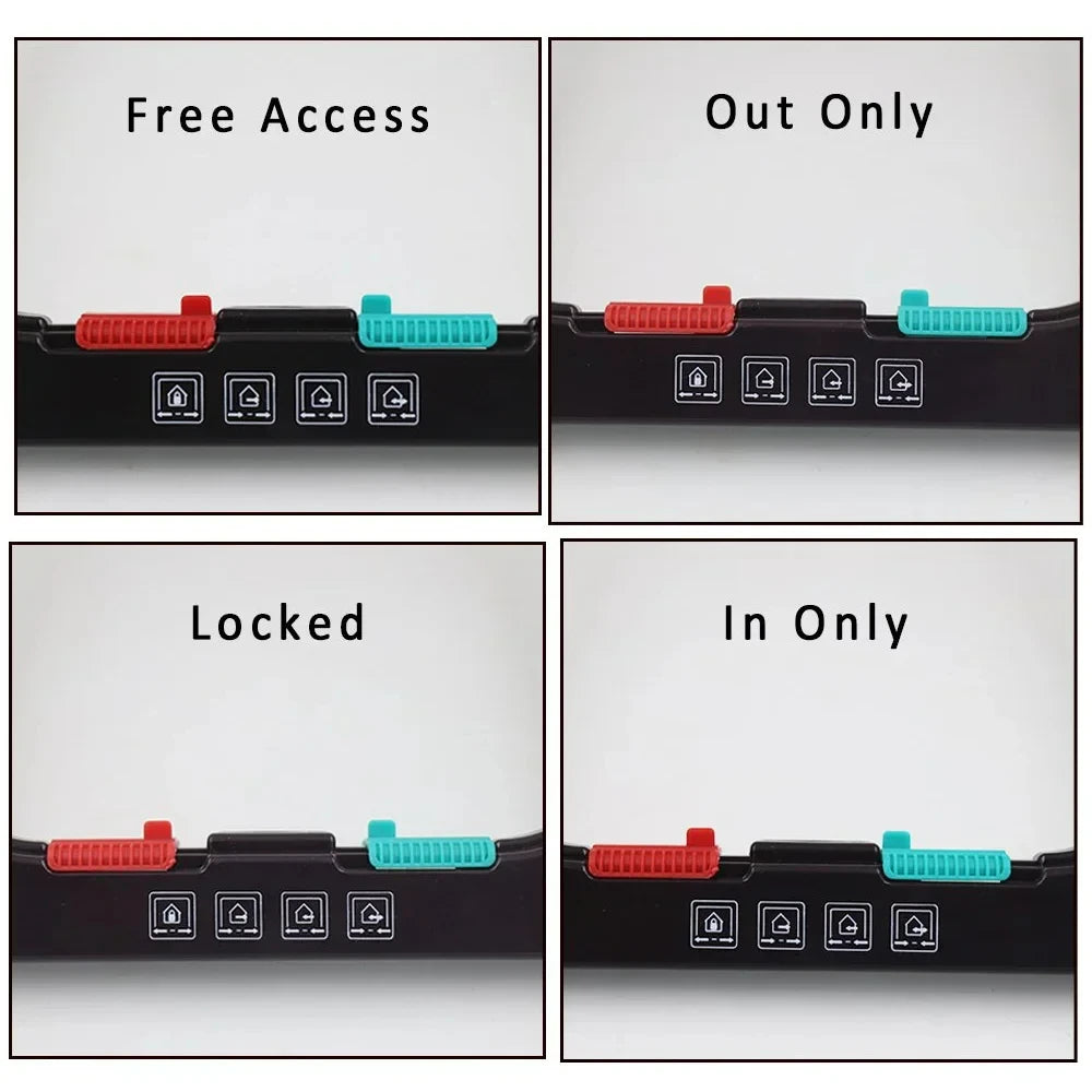 4 Way Lockable Dog & Cat Door,Pet Gate Allows Free Access in Both Directions,Flap Pet Gate Door,Cat door, Pet Safety Supplies