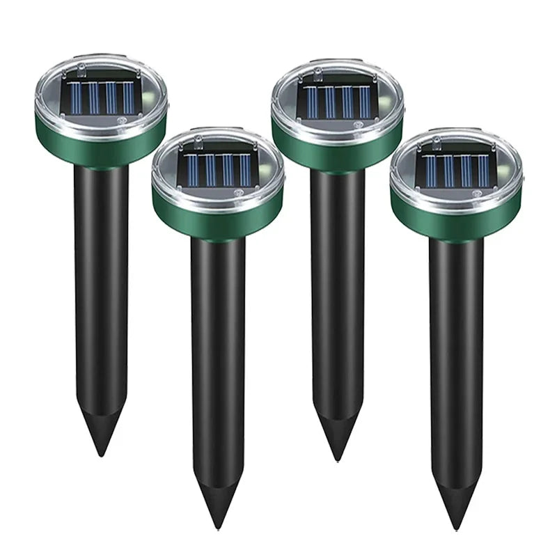 2/4 Pcs Solar-powered Waterproof Mole Rat Repellent Sonic Mole Repellent Snakes Ultrasonic Expeller Spike Garden Pest Deterrent