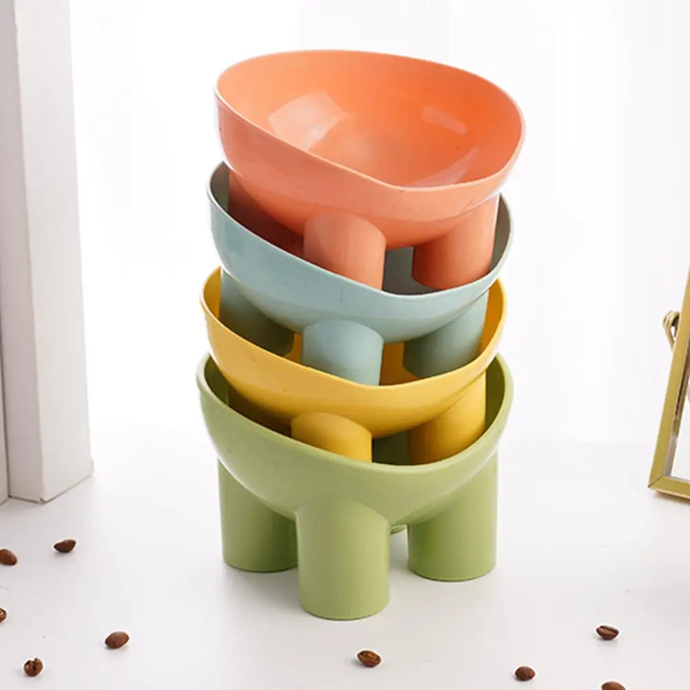 High Foot Dog Bowl Non-Slip Cat Dog Bowl Neck Protector Pet Food Water Bowl Anti-tip Pet Feeder Feeding Bowl Double Cat Bowl