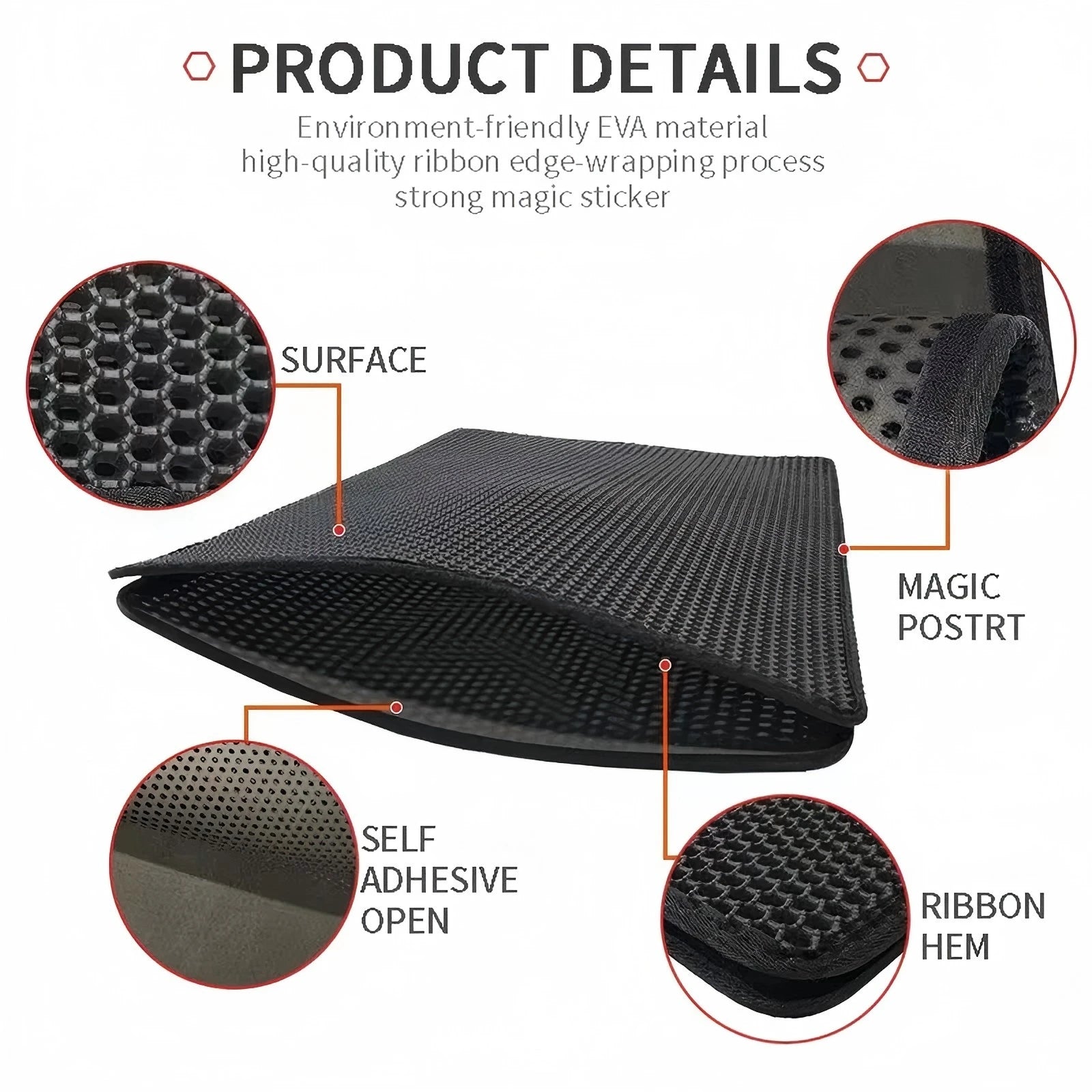 Double Layer Cat Litter Mat with Waterproof Non-Slip Washable Pet Litter Box Mat Sand Trapper Clean Pad Durable Bed Mat