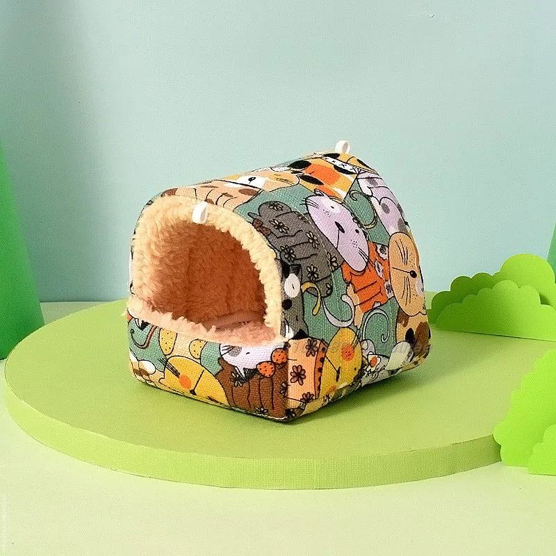 Hamster House Cozy Small Hideouts Warm Hamster Nest Guinea Pig House for Comfortable Rabbit Chinchilla Hedgehog Ferret for Good
