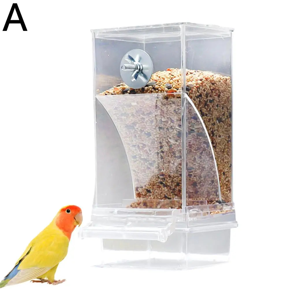 No Mess Bird Feeders Automatic Parrot Feeder Drinker Acrylic Seed Food Container Cage Accessories For Small And Medium Para I5F4