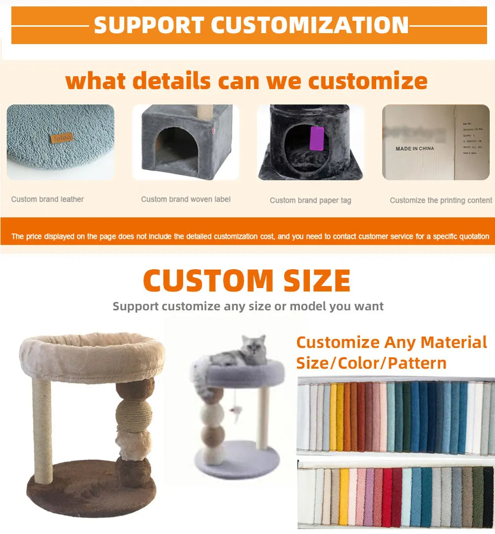 Multi-Level Cat Tree For Indoor Cats With Large PlatformHammock And Natural Scratching Ladder Activity Center For Kitten