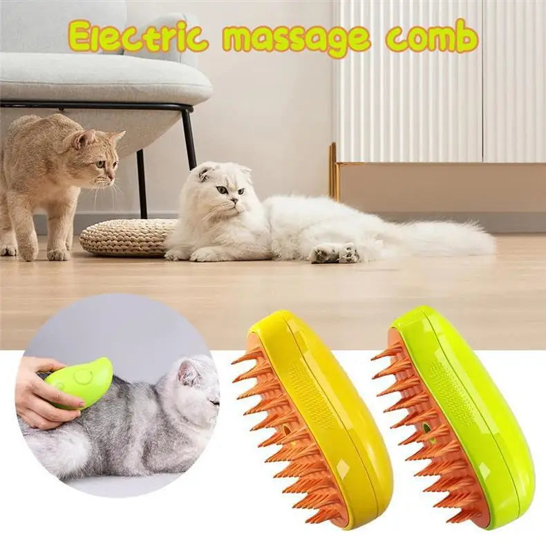 Cat Steam Brush Electric Spray Water Spray Kitten Pet Comb Soft Silicone Depilation Cats Bath Hair Brush Grooming Supplies
