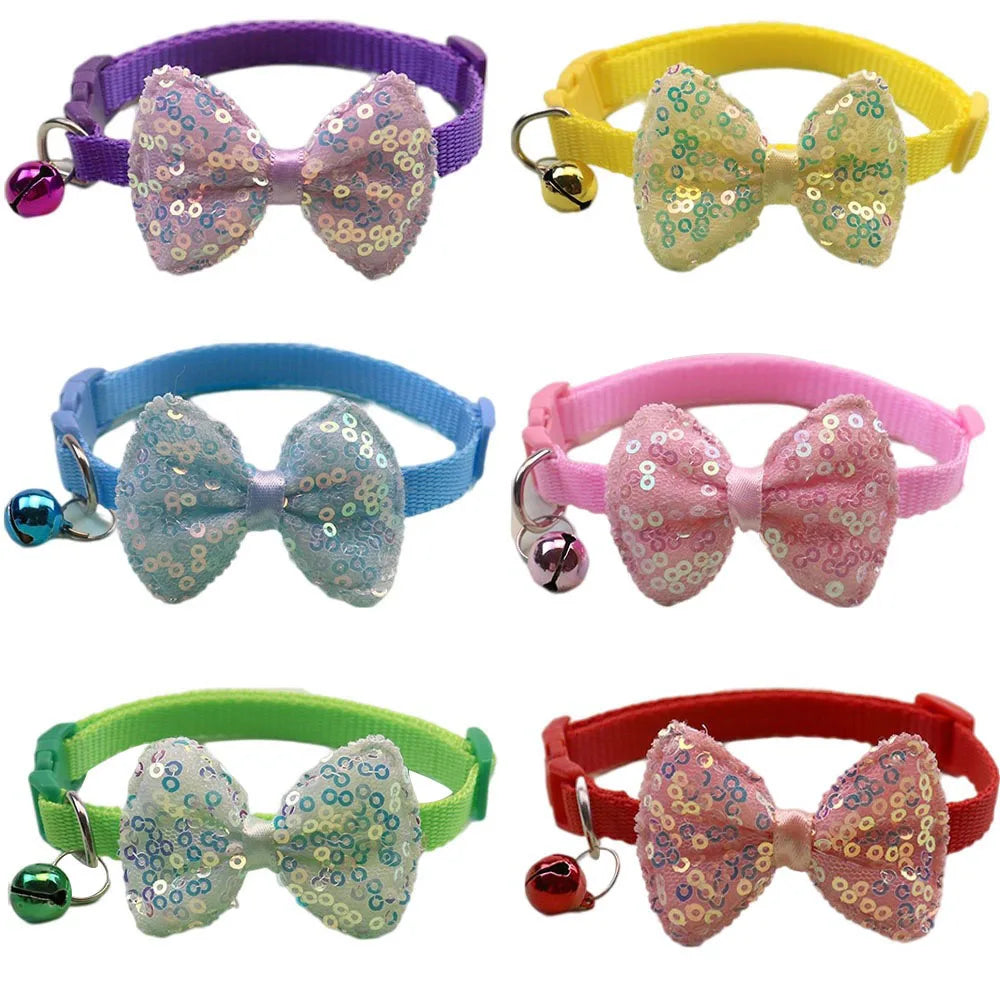 Pet Collar for Cats & Small/Medium Dogs Cute Bowknot Neckband, Soft Comfortable Material, Adorable Pet Accessory for Daily Wear