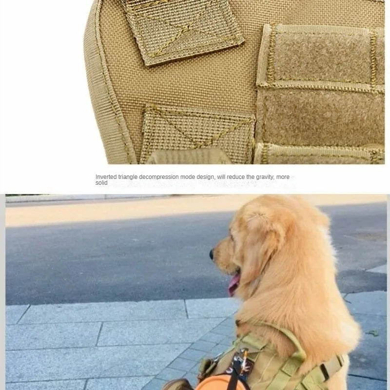 Tactical Vest Dog Clothing Large Dog Pet Chest Harness Vest Style Vest Detachable Outdoor Portable Comfortable Neck Protection
