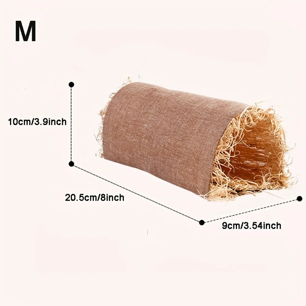 Hideaway Grass Rabbit Hideout Bunny Hideaway Hut Guinea Pig Linen Durable Tunnel with Small Animal Activity Toys
