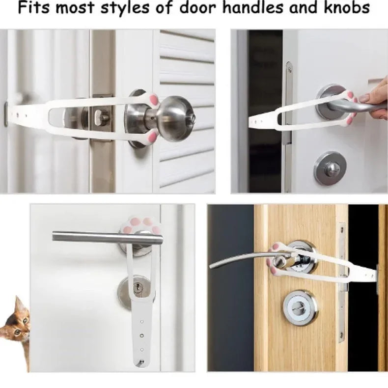 Cat Door Holder Latch Adjustable Dog Door Stopper Elastic Gate Lock Flex Latch Strap Keep Dog Out From Entering Pet Gate Supply