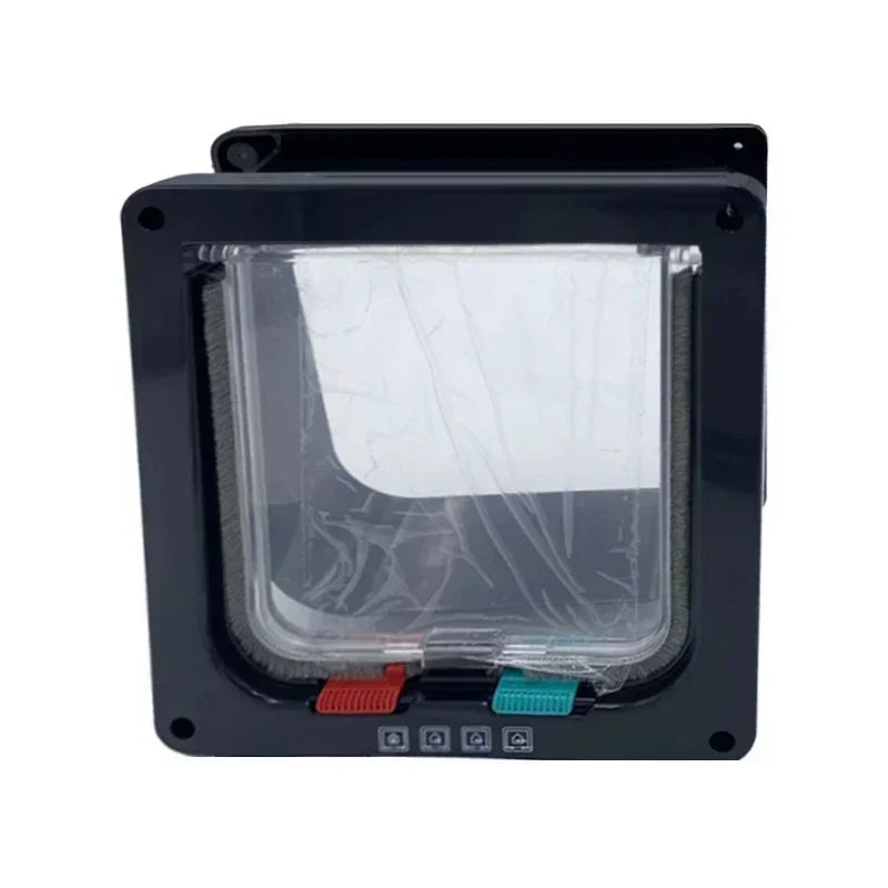 Cat Door for Windows, Pet Doors and Sliding Door, Safety Pet Door with 4 Way Lock, Weatherproof Cat Flap for Thin Door and Wall