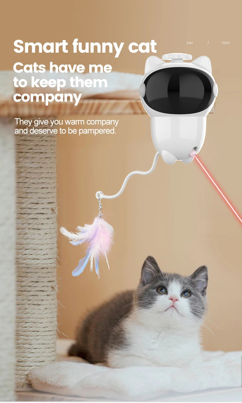 Pet Cat Toy Interactive  Rechargeable Infrared Smart Automatic  Interactive Cat Toy Multiple Angles