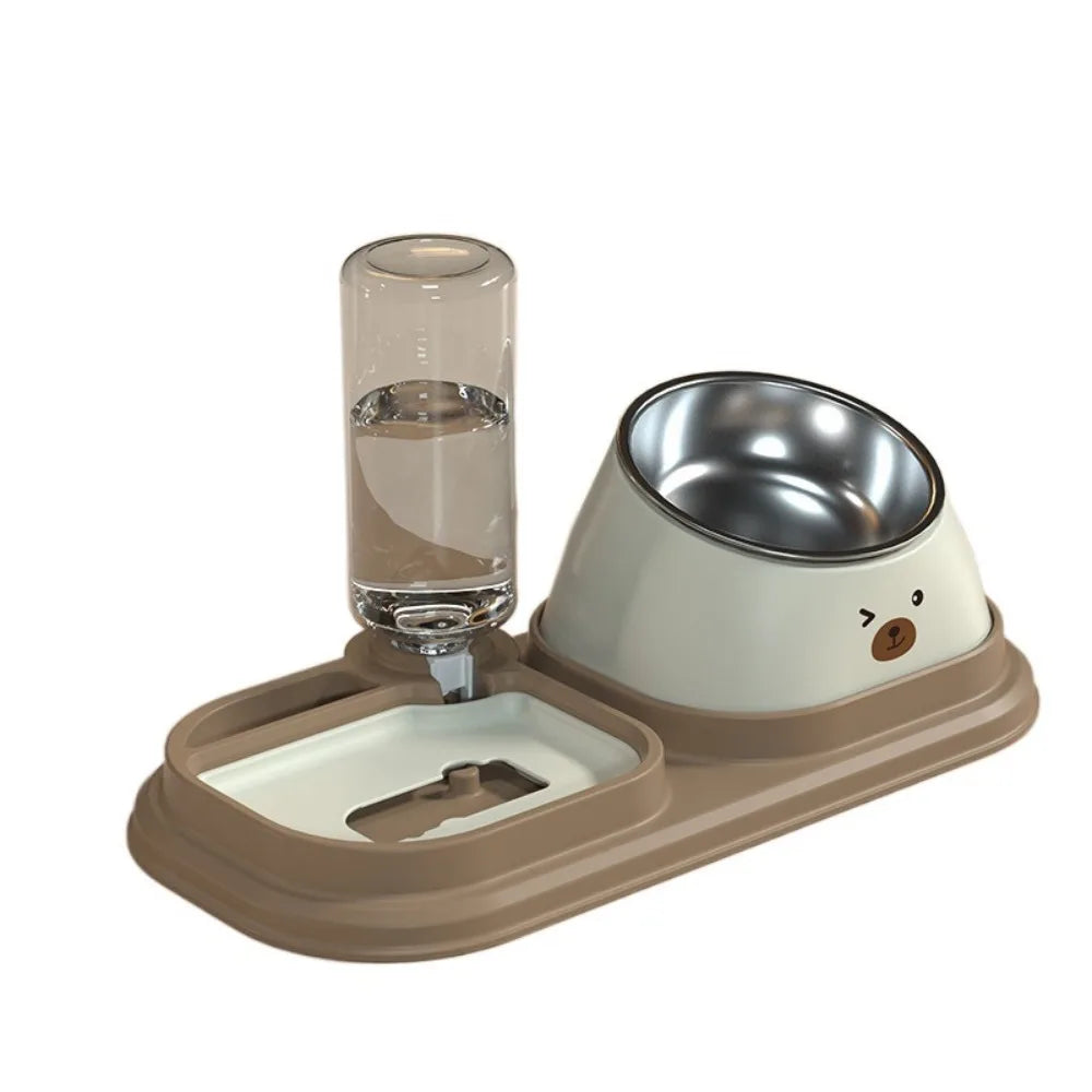 Anti Choking 3-in-1 Cat Bowl Detachable Neck Protection Pet Food Water Dispenser Non Slip Large Capacity Dog Cat Drinker Feeder