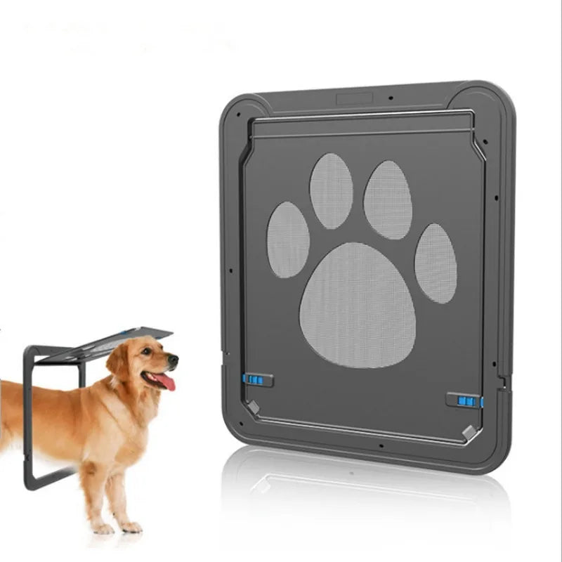 Pet Cat Door New Safe Lockable Magnetic Screen Outdoor Dogs Cats Window House Enter Freely Fashion Pretty Garden Easy Install