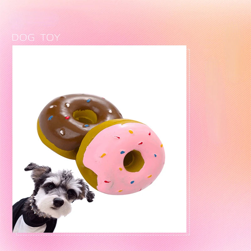 1PC Donut Dog Chew Toy Sound Toys Simulation Donuts Grinding Cleaning Tooth Relief Dog Toys Игрушки Для Собак Mascotas Perro