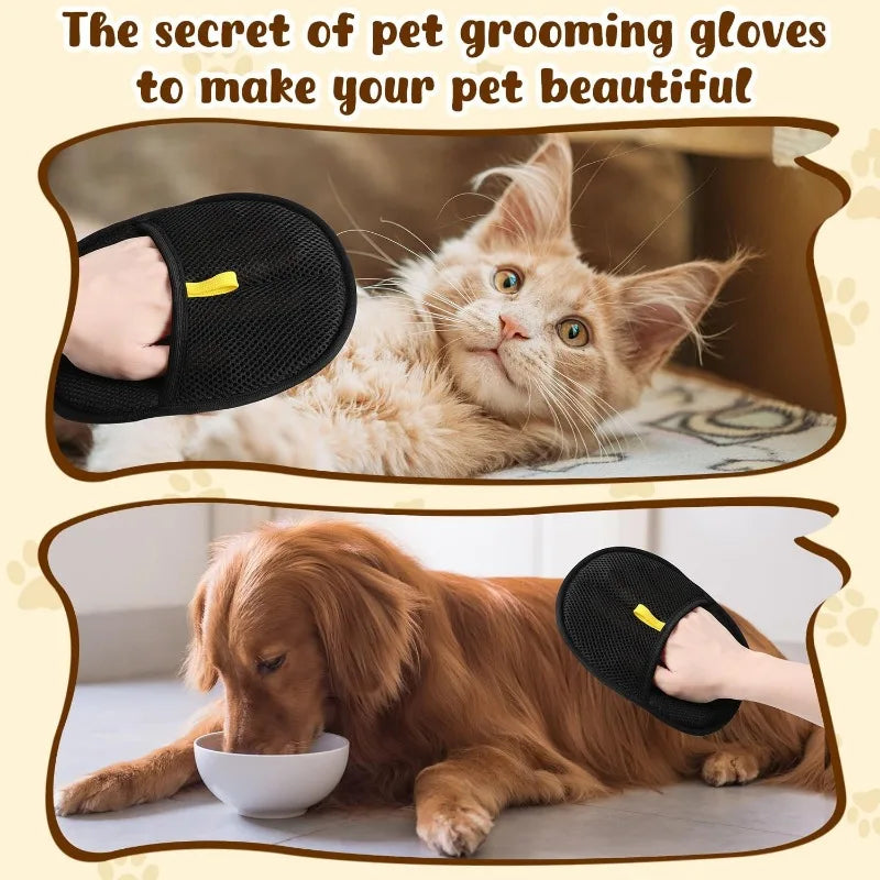 Reusable Electrostatic Pet Hair Removal Mitts Cat Dog Hair Remover Brush Sticking Device Home Hair Scraper Cat Grooming Gloves