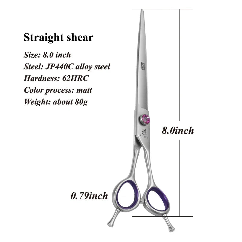Fenice JP440C 7/8 Inch Professional Pet Dogs Grooming Scissors Straight Curved Thinning Chunker Shear Scissors Set For Dogs