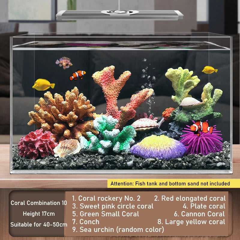 A3 Fake Coral Small Ornament Set Simulation Water Grass rockery Decoration Fish Tank Decoration Shell Water Scenery Package Home