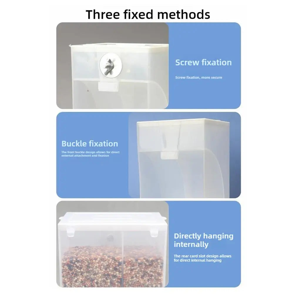 No Mess Bird Feeders Automatic Parrot Feeder Drinker Acrylic Seed Food Container Cage Accessories For Small And Medium Para I5F4