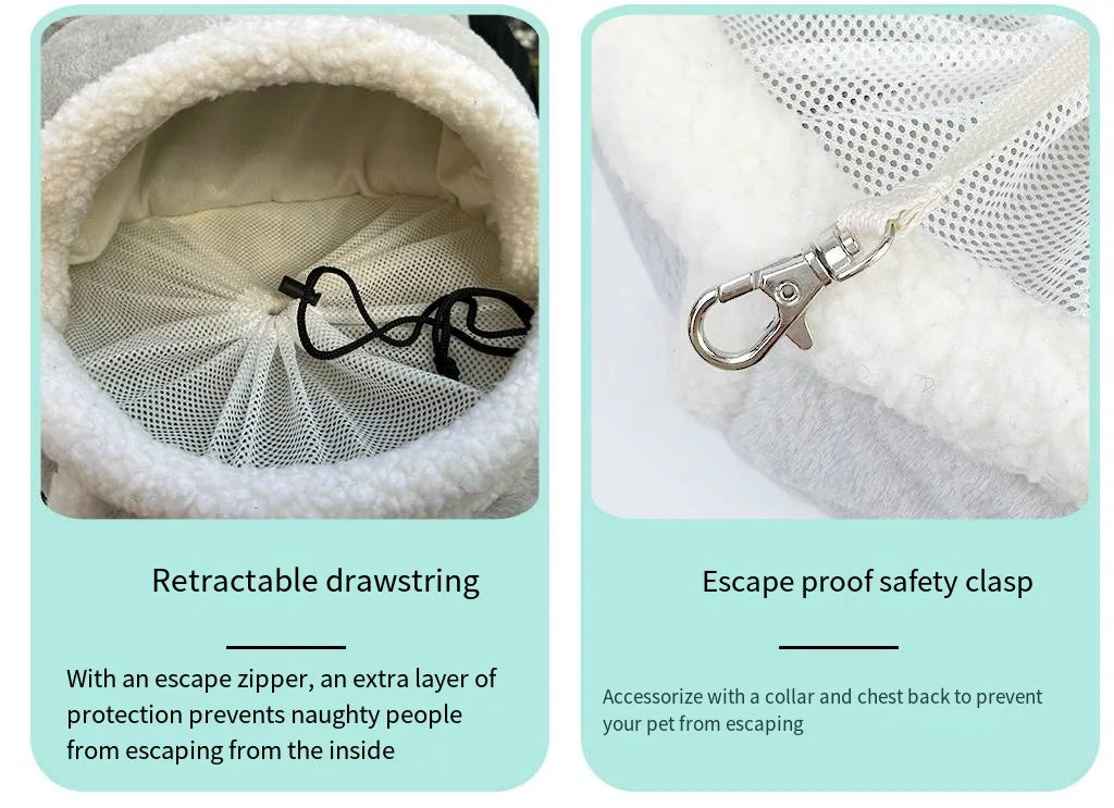 Pet bag winter warm thick plush chest double shoulder go out portable bag than bear teddy cat bag dog bag