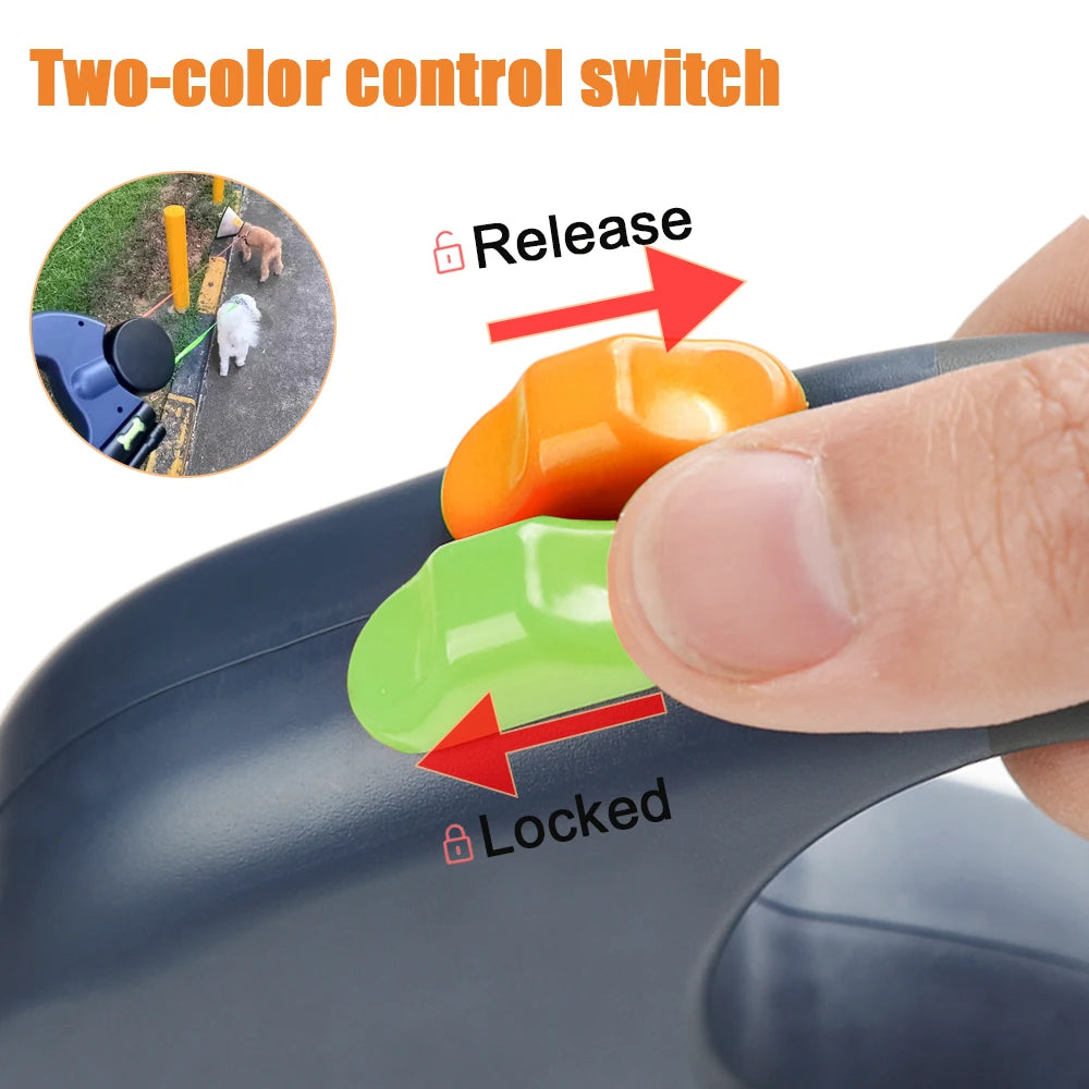 Retractable Dog Leash With Flashlight And Bag Box Outdoor No Tangle Double Pet Leashes For Two Dogs Cats Chihuahua Traction Rope