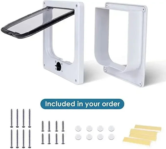 2629330105003+3 Dog Cat Flap   Way Security Lock Flap Door for Cats Kitten ABS Plastic Small Pet Gate Door Kit Cat