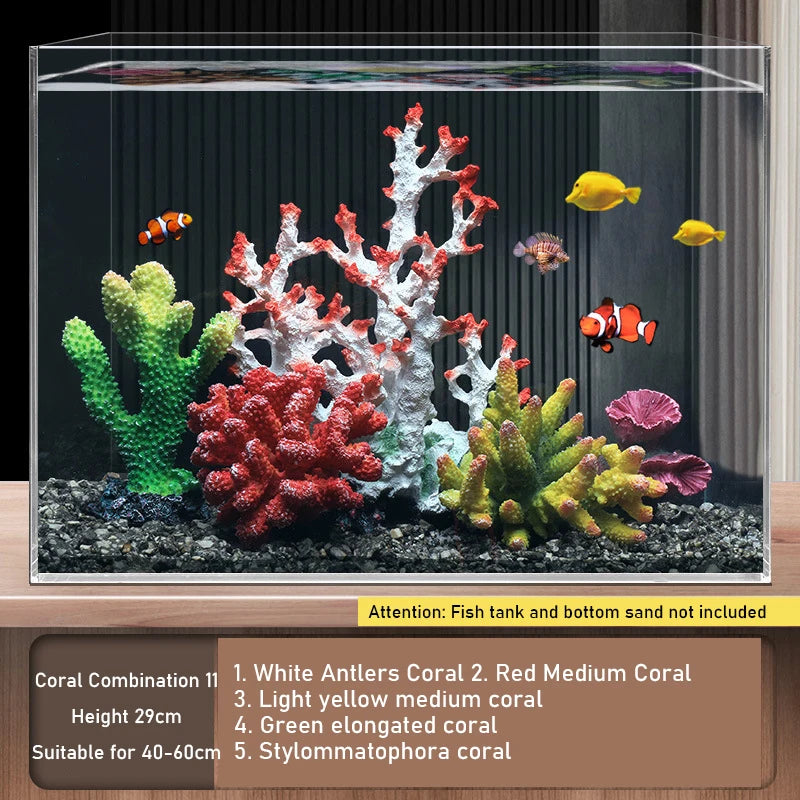 A3 Fake Coral Small Ornament Set Simulation Water Grass rockery Decoration Fish Tank Decoration Shell Water Scenery Package Home
