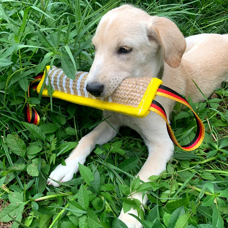Durable Dog Training Tug of War Interactive Dogs Jute Bite Pillow Sleeve Chewing Toys for Malinois German Shepherd Pet Play Toy