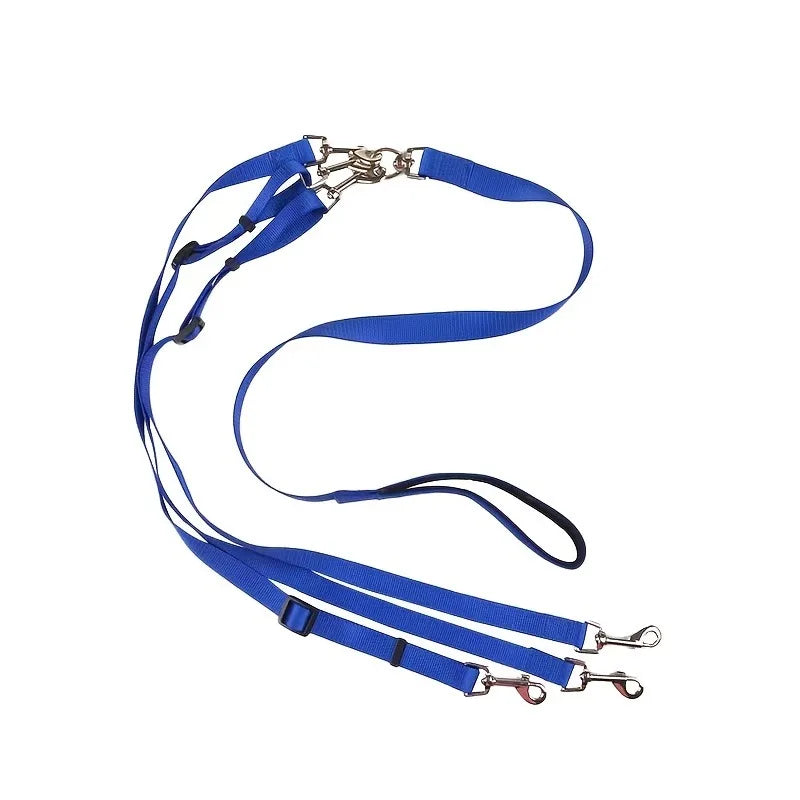 Durable 3-in-1 Nylon Dog Leash with Padded Handle for Outdoor Walking, Car Travel, Hiking and Camping - Three-Way Pet Leash