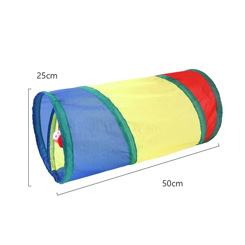 Collapsible Rainbow Cat Tunnel Pet Tube Play Toy Indoor Outdoor Kitty Puppy Toys for Puzzle Exercising Hiding Training Cat Toys