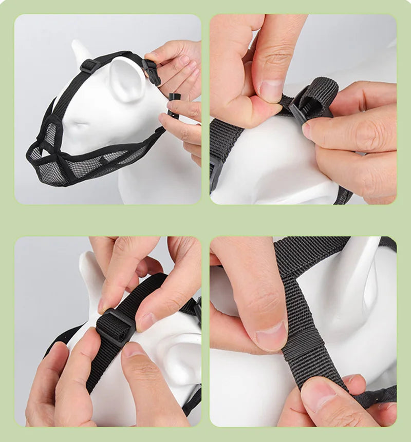 Adjustable Pet Dog Muzzle Breathable Pet Mouth Mask for Small Medium Large Dogs French Bulldog Anti-biting Muzzle Dog Accessory